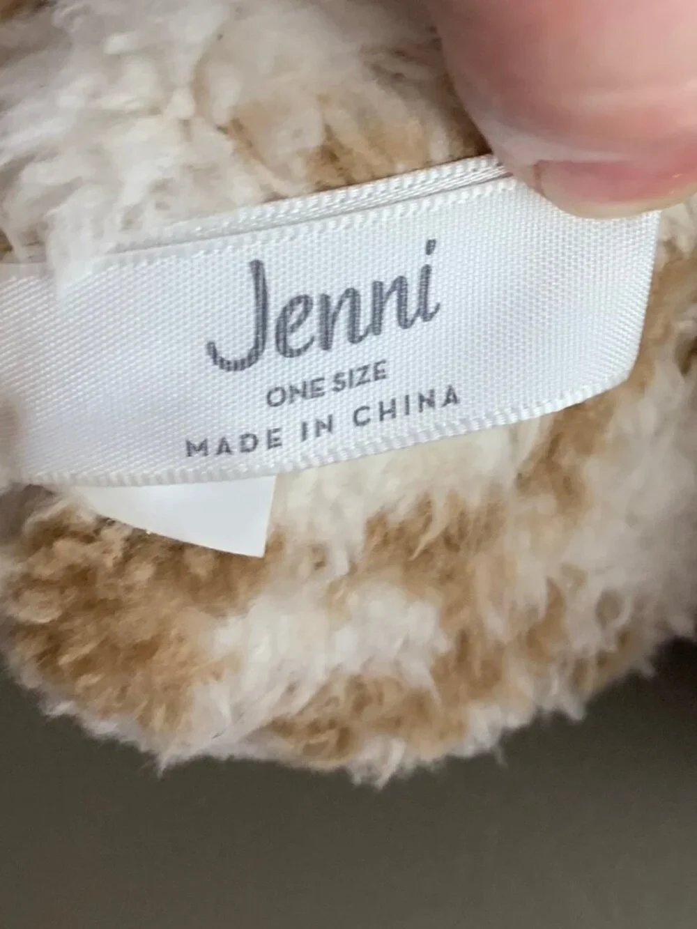 Jenni Women's Sherpa Earmuffs, Beige Animal Print, One Size Fits Most